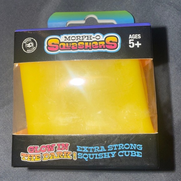 Morph-O Squashers Other - Morph-O Squashers Glow in the Dark Extra Strong Squishy Cube Yellow Fidget Toy